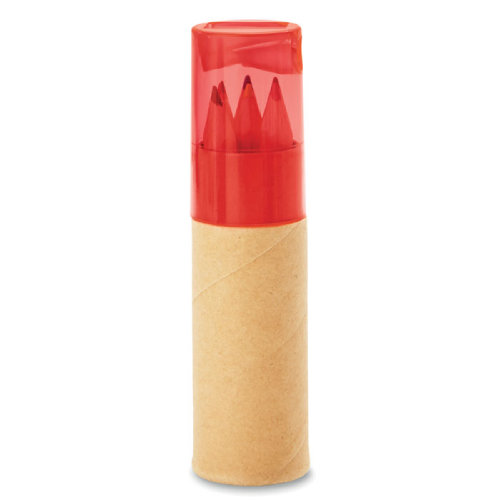 6 цветных карандашей (прозрачно-красный)