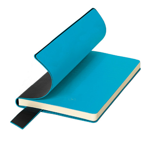 Набор подарочный DESKTOP: кружка, ежедневник, ручка,  стружка, коробка, черный/голубой (черный, голубой)