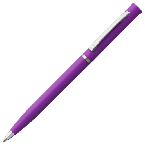 Ручка шариковая, пластик/металл, серебристый/фиолетовый