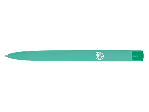 Ручка пластиковая шариковая трехгранная Trinity K transparent Gum soft-touch с чипом передачи инфо, морская волна