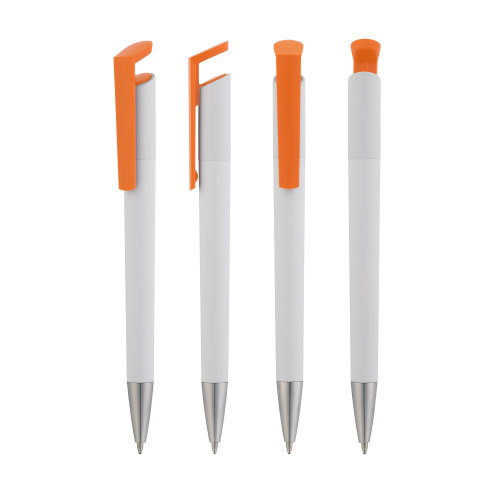 Ручка шариковая "Chuck", белый с оранжевым