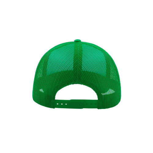 Бейсболка  RAPPER, 5 клиньев, пластиковая застежка (белый, зеленый)