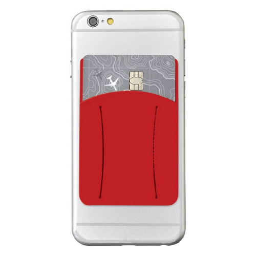 Картхолдер для телефона с отверстием для пальца, 8,6 х 5,8 см, силикон, красный