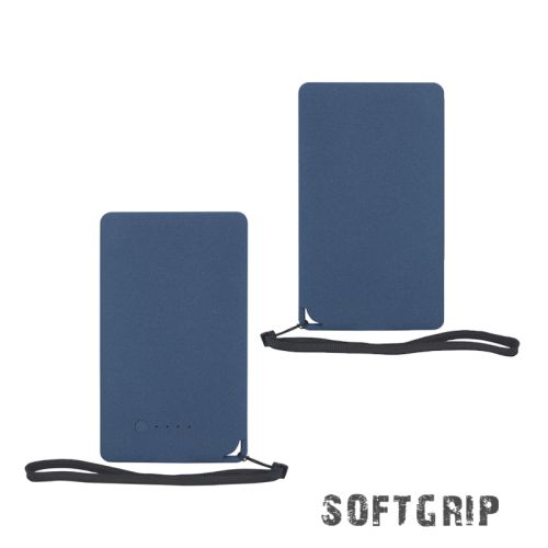 Зарядное устройство "Камень" с покрытием soft grip, 4000 mAh в подарочной коробке, темно-синий
