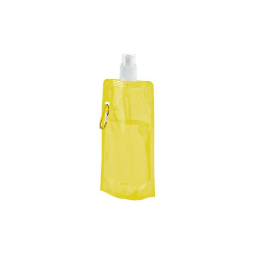 Бутылка складная с карабином, 460мл., полиэтилен, желтая