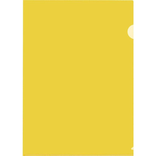 Папка-уголок А4, жесткий пластик 180мкм, желтый