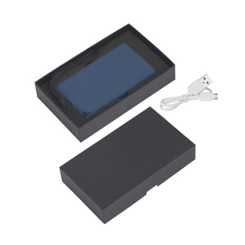 Зарядное устройство "Камень" с покрытием soft grip, 4000 mAh в подарочной коробке, темно-синий