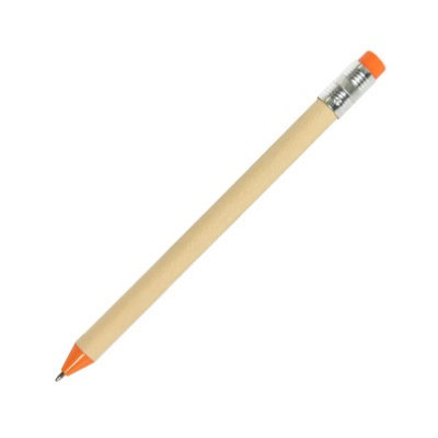 Ручка шариковая в форме карандаша с корпусом из переработанного картона, оранжевый