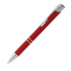 Ручка шариковая металл/soft-touch, красная