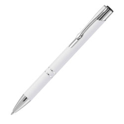 Ручка шариковая металл/soft-touch, белая