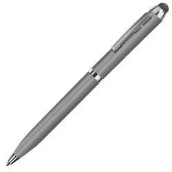 Ручка шариковая со стилусом, серый/хром, металл