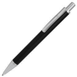 Ручка шариковая, чёрная, серебристая черный, серебристый.