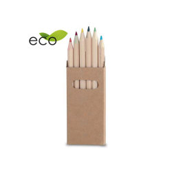 Набор цветных карандашей GIRLS (6шт.), 4,5 x 9 x 0,8 см, дерево, картон (бежевый)