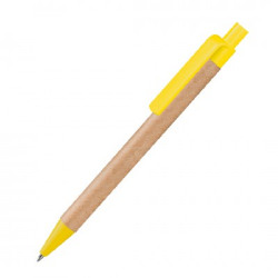 Ручка шариковая из переработанной бумаги, желтая