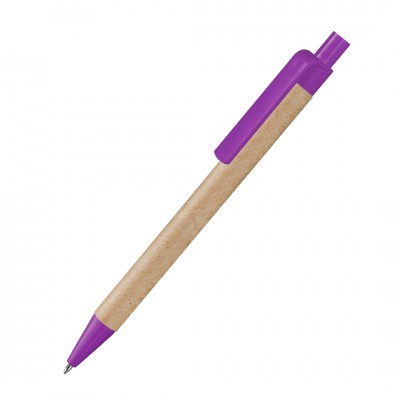 Ручка шариковая из переработанной бумаги, фиолетовая