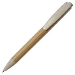 Ручка шариковая, пластик с добавлением пшеничного волокна, белая