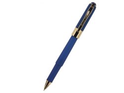 Ручка пластиковая шариковая «Monaco» (темно-синий/золотистый)
