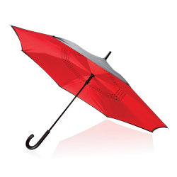 Механический двусторонний зонт, d115 см, красный