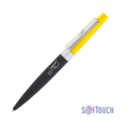 Ручка шариковая "Peri"покрытие soft touch, черный с желтым