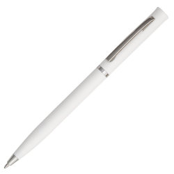 Ручка шариковая, пластик/металл, серебристый/белый