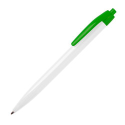 Ручка шариковая, белая, пластик