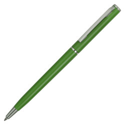 Ручка пластиковая шариковая, пластик/металл, d0,8 х 13 см, зеленое яблоко матовый/серебристый