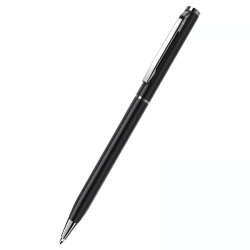 Ручка шариковая, черная с серебристой отделкой