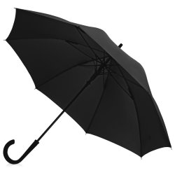 Зонт-трость, полуавтомат, черный