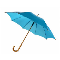Зонт-трость 104см с деревянной ручкой, морская волна