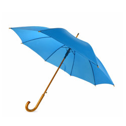 Зонт-трость 104см с деревянной ручкой, ярко-синий