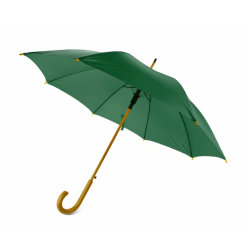 Зонт-трость 104см с деревянной ручкой, зеленый