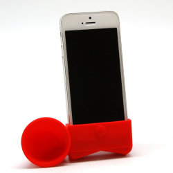 Подставка под IPhone 4, 5, 6 со спикером красный