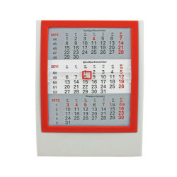 Календарь настольный пластиковый на 2 года, белый/красный