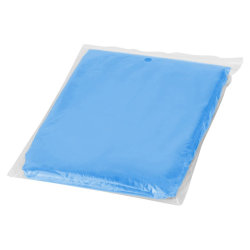 Дождевик с капюшоном, пластик, плотность 50 мкм, ярко-синий прозрачный
