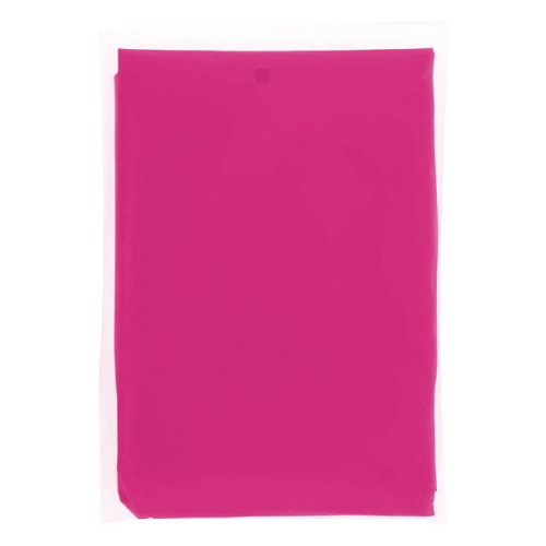 Дождевик с капюшоном, пластик, плотность 50 мкм, розовый прозрачный