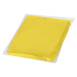 Дождевик с капюшоном, пластик, плотность 50 мкм, желтый прозрачный
