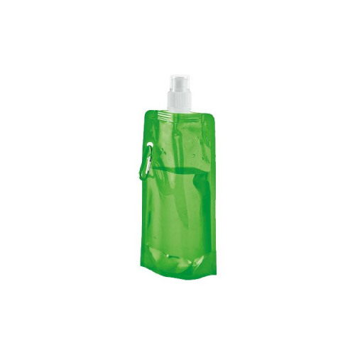 Бутылка складная с карабином, 460мл., полиэтилен, зеленая