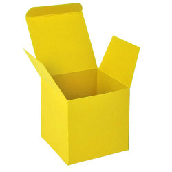 Коробка подарочная 9х9х9 см  для шаров, картон, желтый
