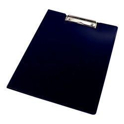 Папка-планшет с крышкой с прижимом на 30 листов А4, синий