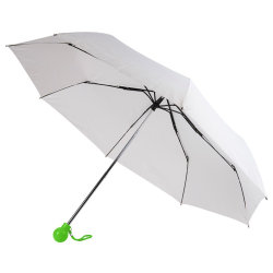 Зонт складной, D=95см, механический, нейлон, пластик, белый купол, цвет ручки зеленое яблоко