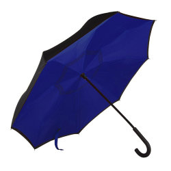 Зонт-трость "наоборот", механический синий 2757C