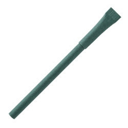 Ручка шариковая с колпачком, бумага, зеленая