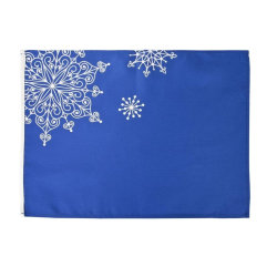 Декоративная салфетка "Снежинки", синяя