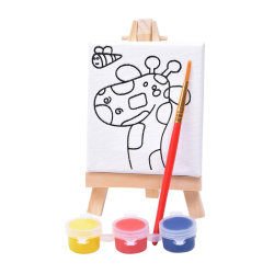 Набор для раскраски "Жираф": холст, мольберт, кисть, краски