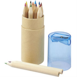 Набор 12 цветных карандашей с точилкой, голубой
