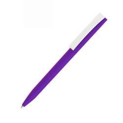 Ручка шариковая ZET, софт-тач, фиолетовая