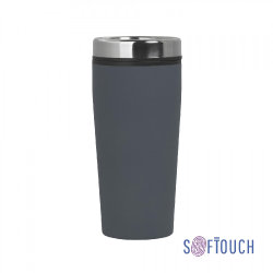 Термостакан 500мл пластик/soft touch/нержавеющая сталь, серый