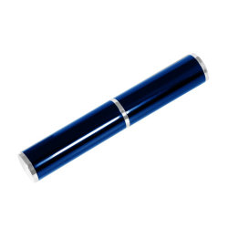 Коробка подарочная, футляр - тубус, алюминиевый, синий, глянцевый, для 1 ручки