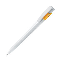 Ручка шариковая KIKI (белый, ярко-желтый)