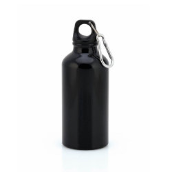 Бутылка для воды с карабином 400мл черная